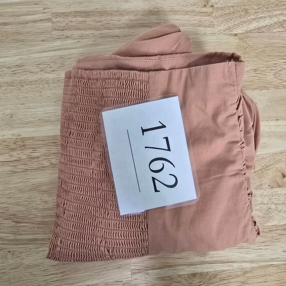 Abercrombie & Fitch Terracotta Pleated Tiered Balloon Sleeve Smocked Top Medium